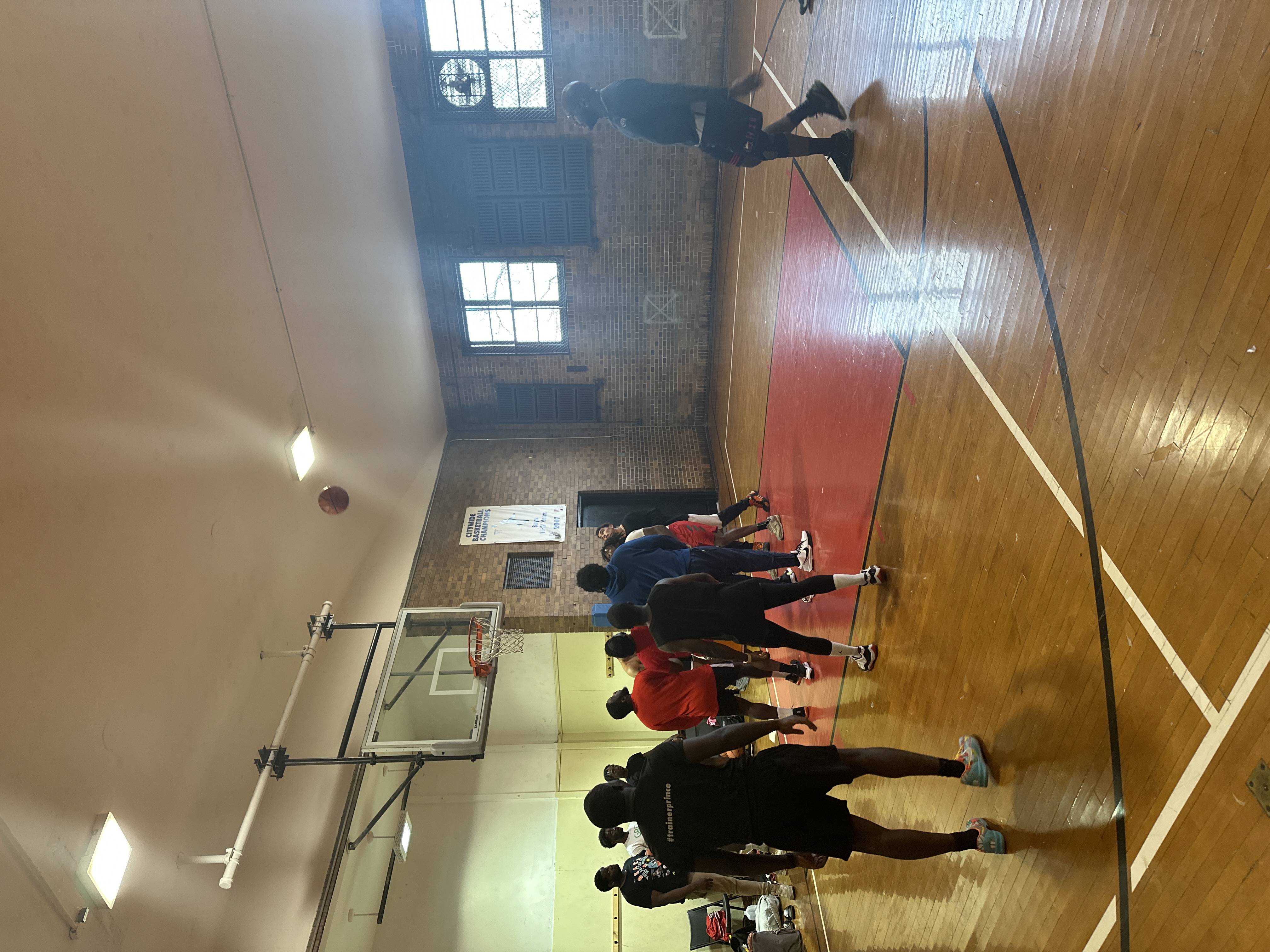 Aerial view of AGC basketball